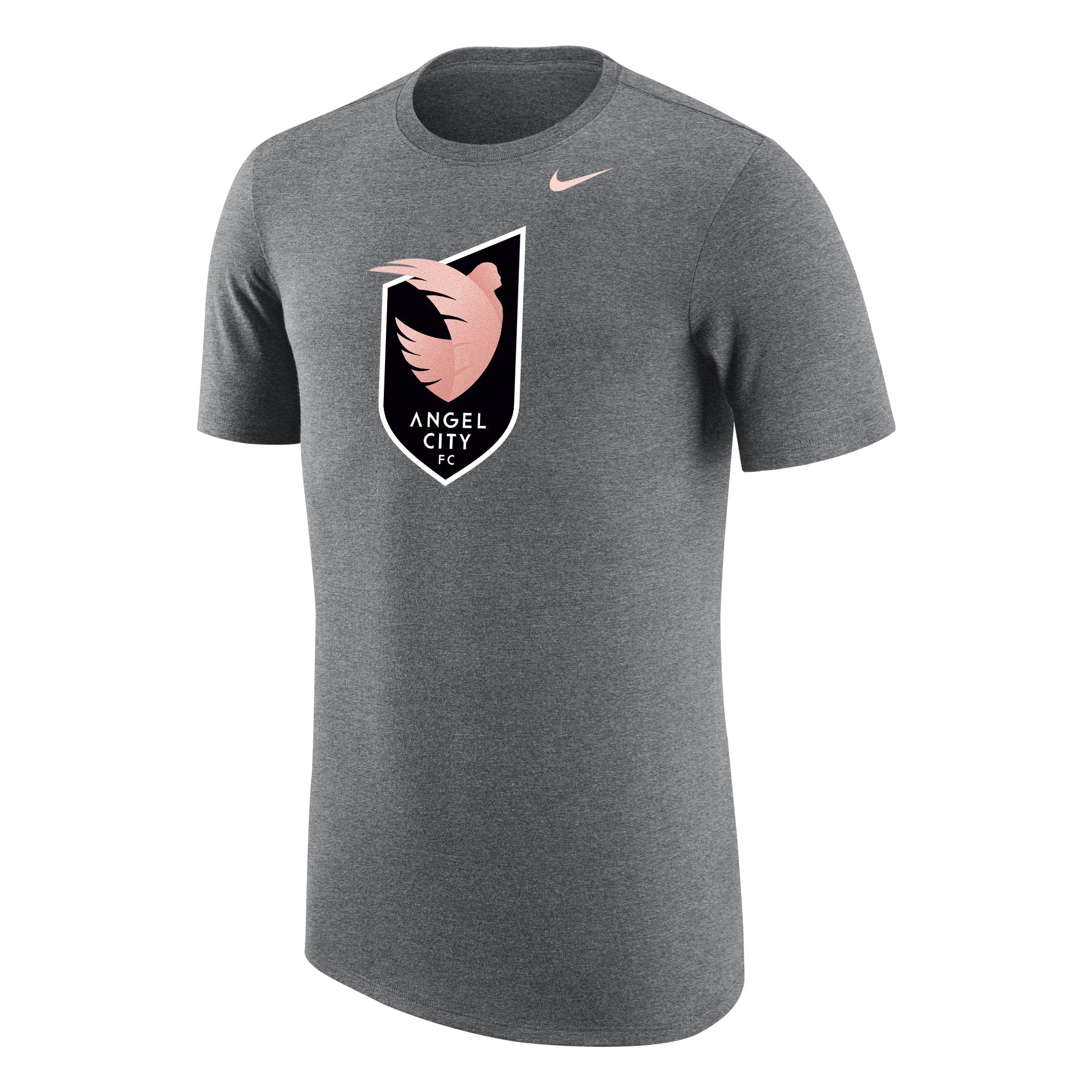 Angel City FC Nike Unisex Sol Rosa Crest camiseta gris de mezcla triple