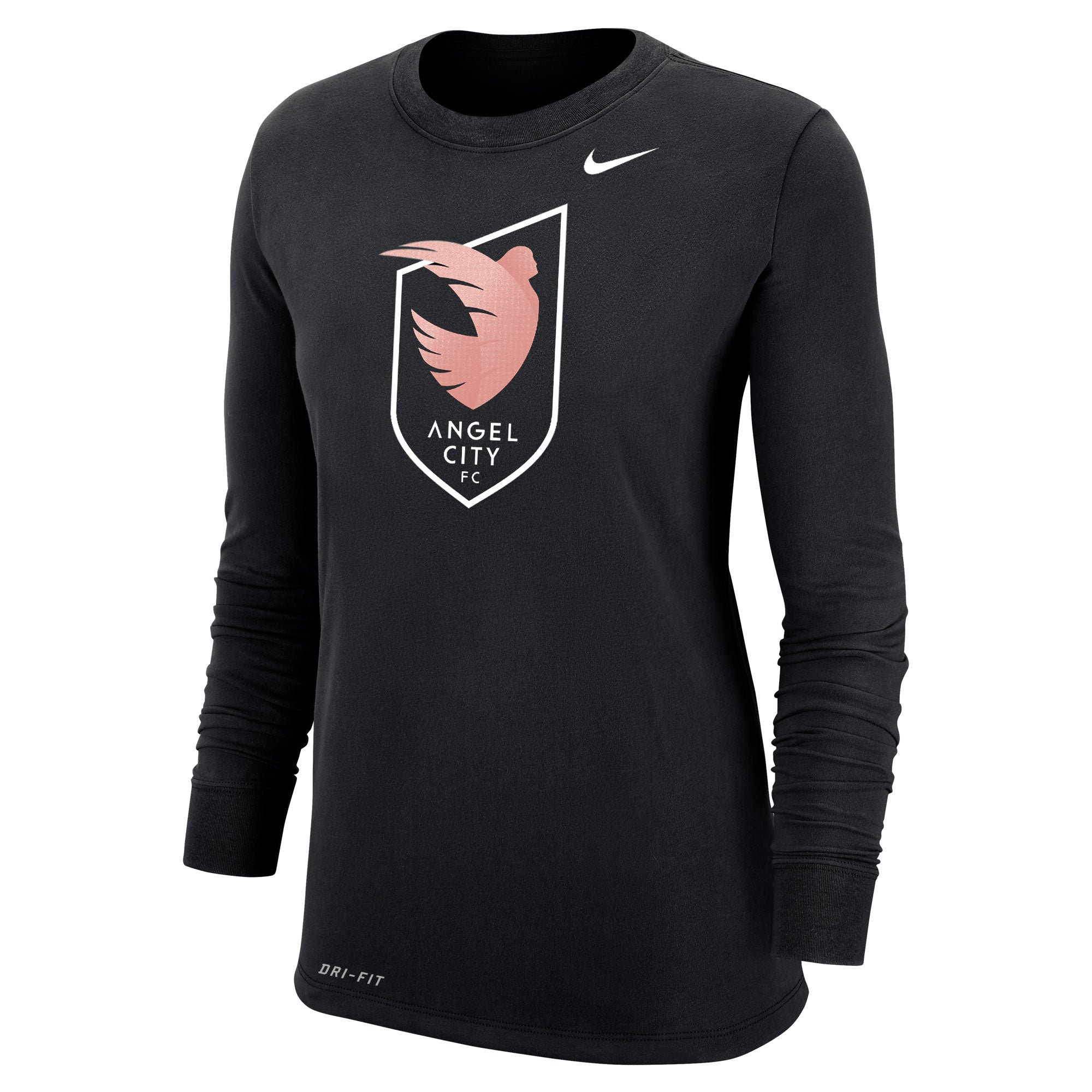 Angel City FC Nike Women's Sol Rosa Crest Black Dri-FIT Long Sleeve Sh