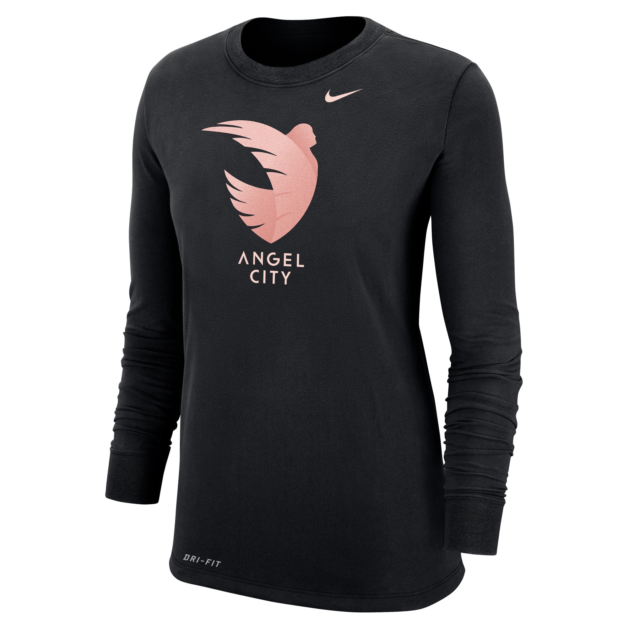 Angel City Nike Women's Sol Rosa Logo Black Dri-FIT Long Sleeve Shirt