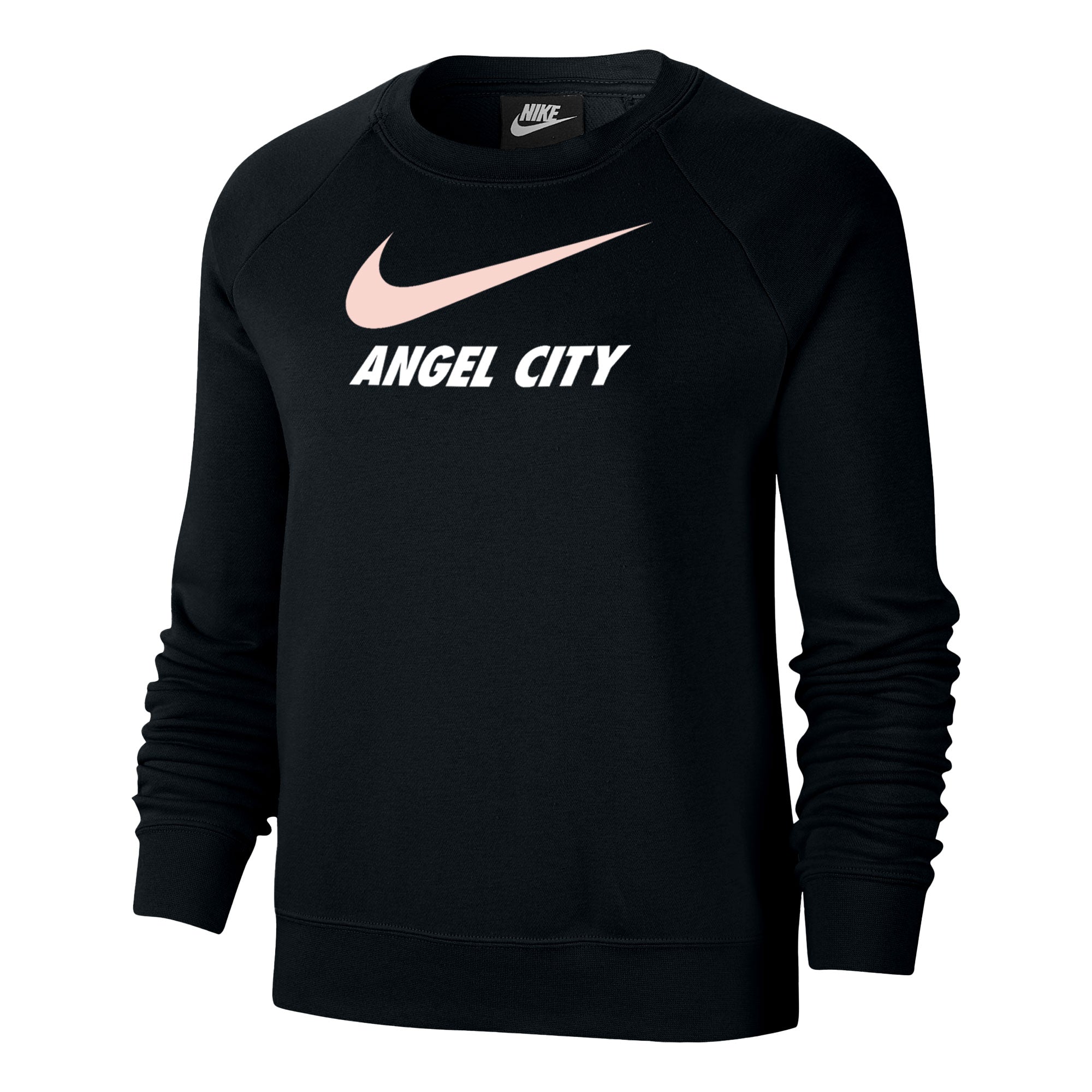Angel City FC Nike Sol Rosa Swoosh Club Fleece Crew para mujer