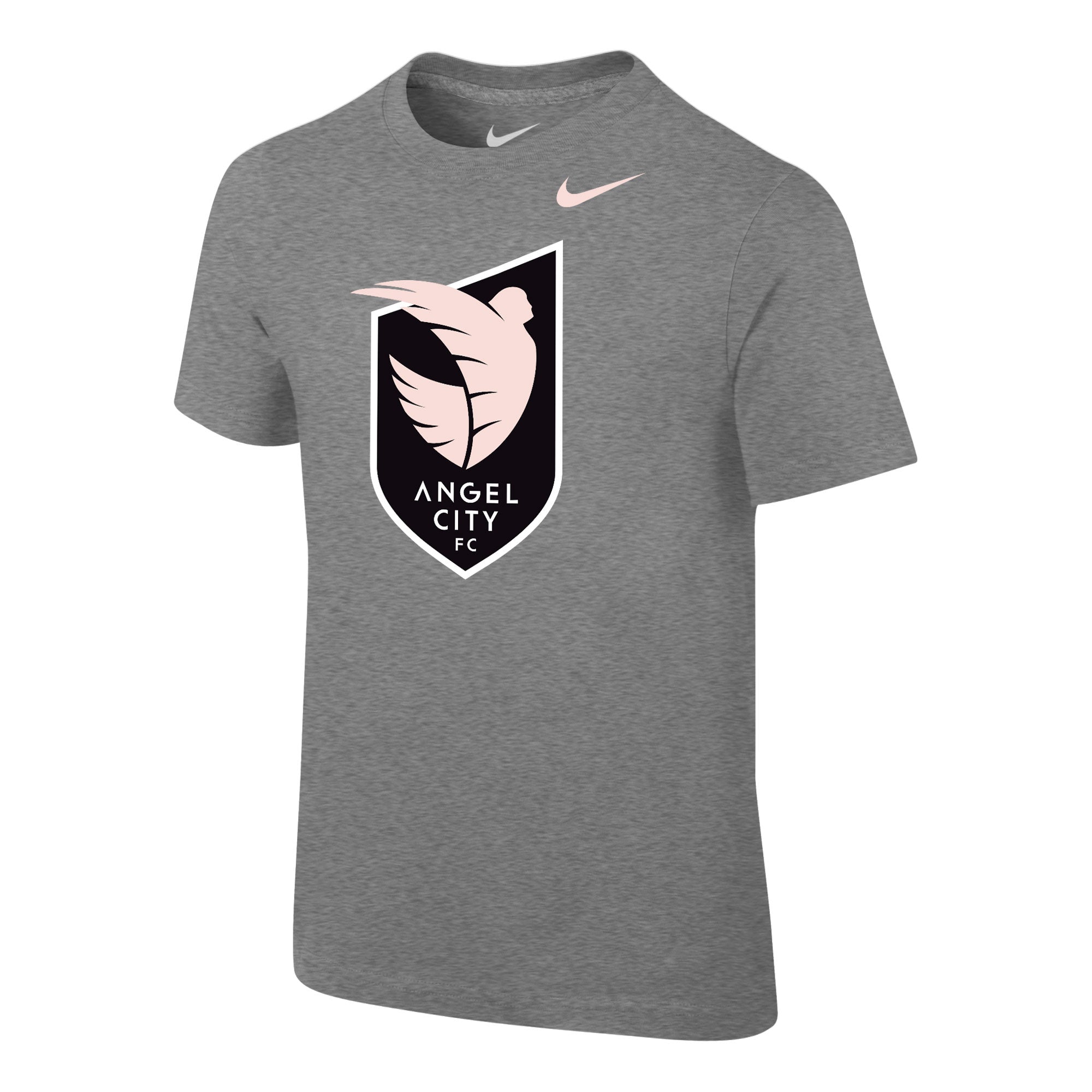 Angel City FC Nike Preescolar Sol Rosa Crest Dark Heather Camiseta de manga corta