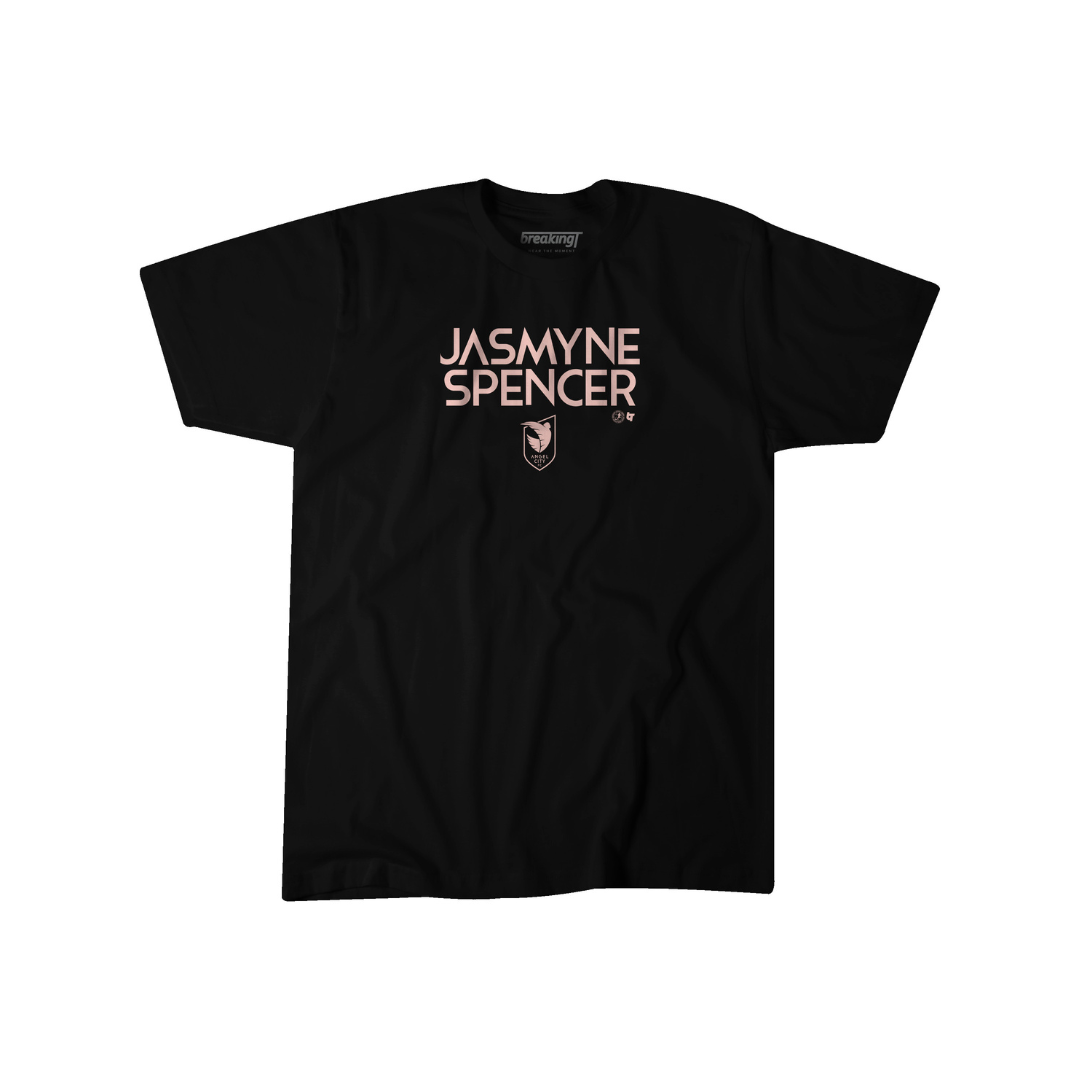 Angel City FC BreakingT - Camiseta unisex para jugador de Jasmyne Spencer