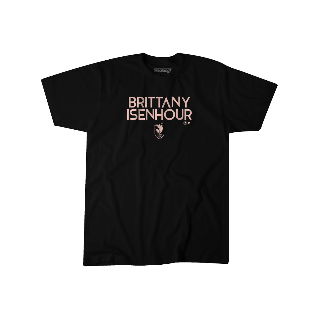 Angel City FC BreakingT - Camiseta unisex para jugador Brittany Isenhour