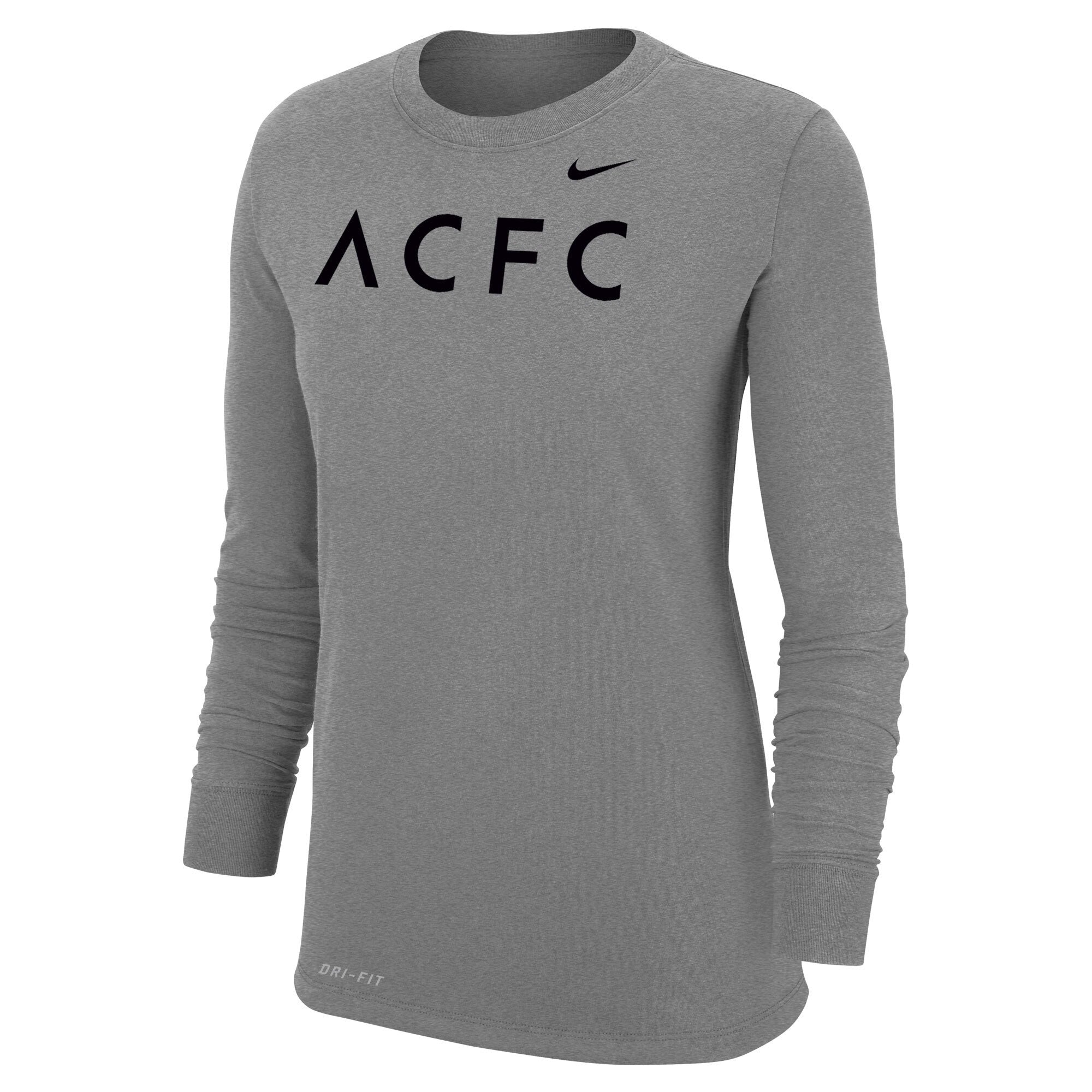 Camiseta Nike Dri-FIT de manga larga gris para mujer ACFC